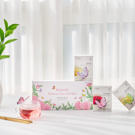 Butterfly Flower Tea Gift Set (Pink)