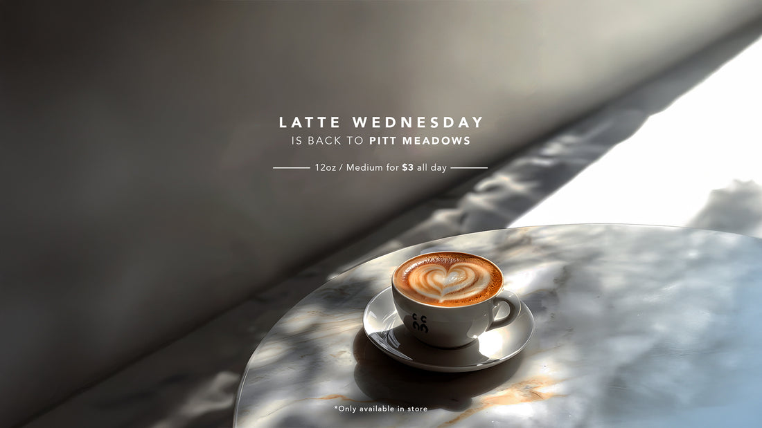 Enjoy a 12oz/Medium Latte for just $3 at C Market Coffee Pitt Meadows
Available all day every Wednesday
Perfect for your mid-week coffee craving